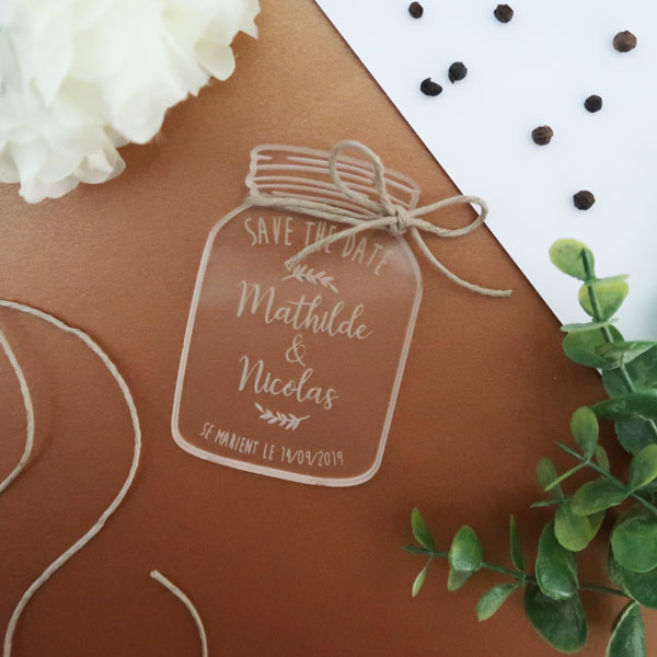 Mariage Save The Date Mason Jar By Izii Inspirations Jolies