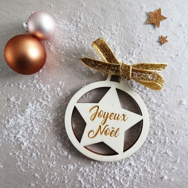 Boule Etoile Gravée Joyeux Noël