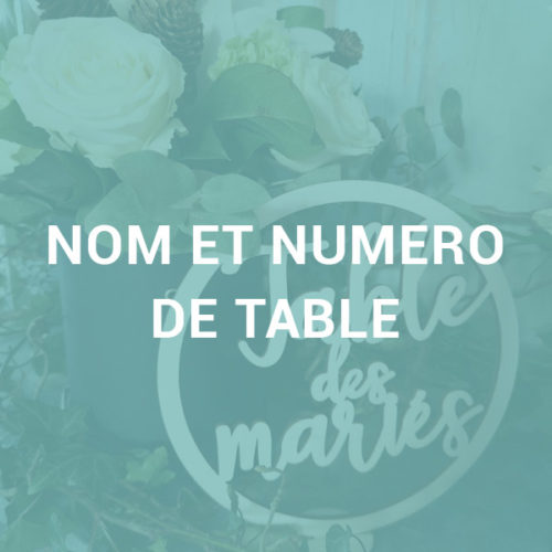 Nom & Numéro de table mariage
