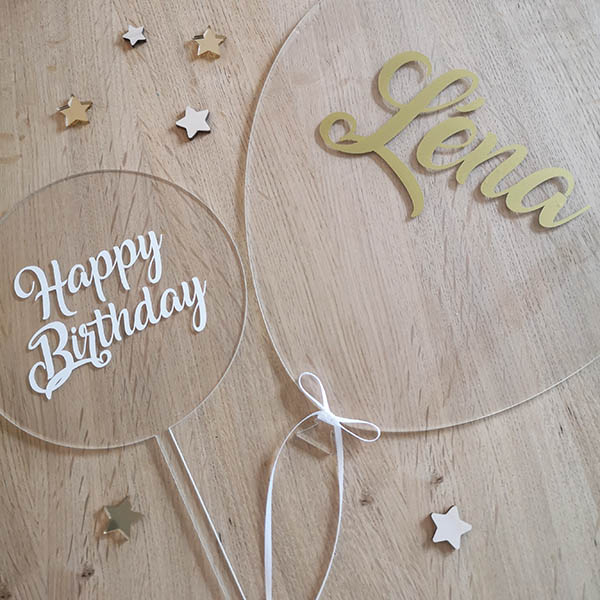 Cake topper anniversaire plexi by IZII INSPIRATIONS JOLIES