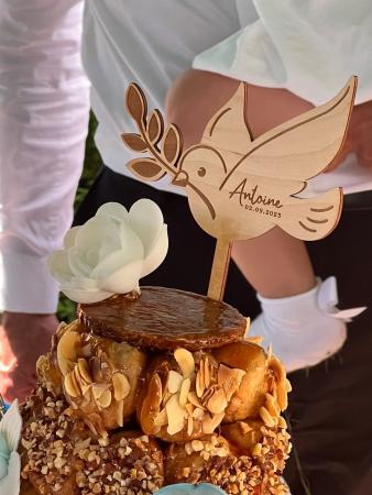 BAPTÊME_Cake topper_Colombe_Antoine