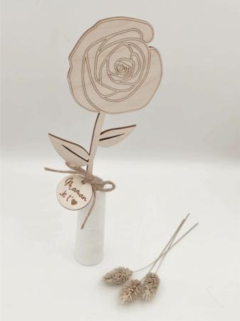 FLEUR_ROSE EN BOIS