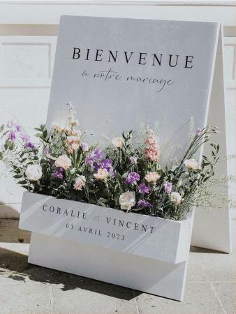 MARIAGE_R&B – Sticker Panneau d’accueil jardinière blanc Printemps