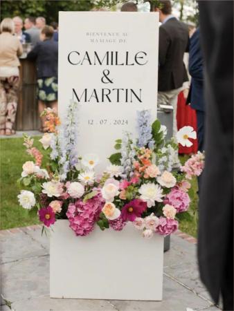 MARIAGE_R&B – Sticker Panneau d’accueil Jardinière vertical blanc