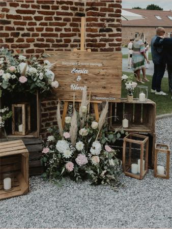 MARIAGE_R&B – Stickers – Panneau rustique bois Vieilli VIERGE