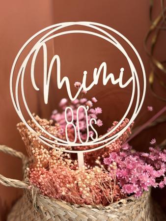 CAKE TOPPER_ANNIVERSAIRE_DOUBLE CERCLE_Mimi 80's_1