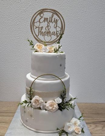 CAKE TOPPER_MARIAGE_Double cercle coeurs_Emily & Thomas_1