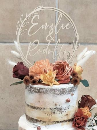 CAKE TOPPER_MARIAGE_COURONNE FEUILLAGE_Emilie & Rodolphe_1