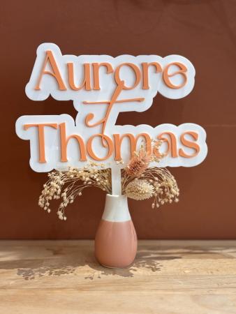 CAKE TOPPER_Mariage_Collection Colors_Aurore & Thomas
