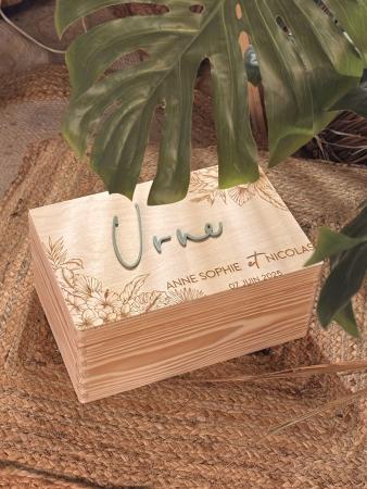 MARIAGE_COLLECTION CHAMPÊTRE 2025_MONSTERA_Boîte en bois_Urne_2